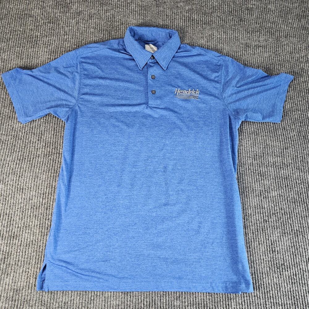 Hendrick Automotive Group Polo Shirt Mens Medium Blue HYDROVENT Oobe Embroidered